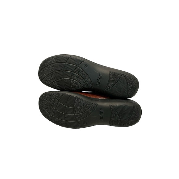 Hotter Murmur Super Soft Brown Comfort Leather Booties women's Double Zip Sz 9.5 - Picture 10 of 11